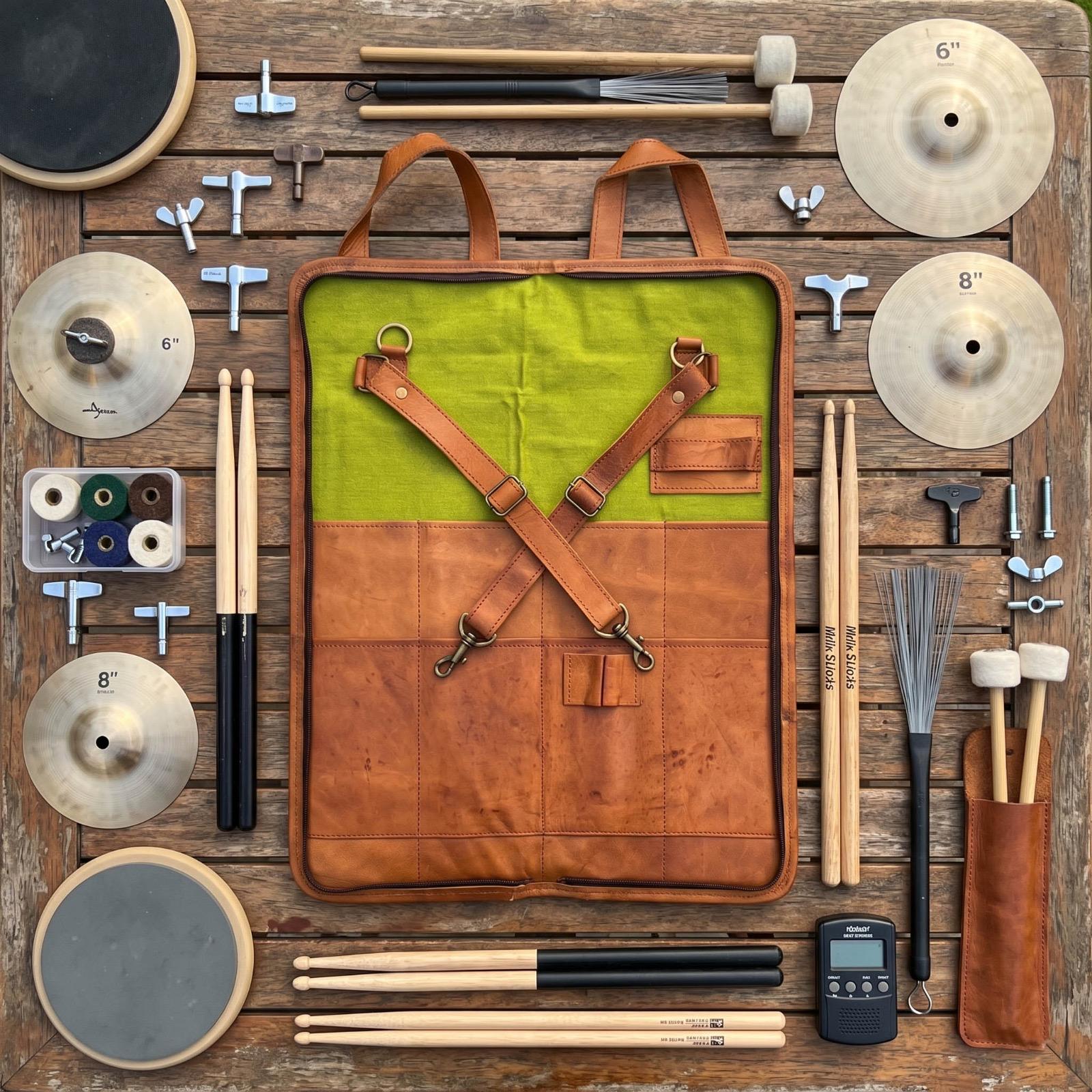 Personalized Genuine Leather Drumstick Bag, Handmade Drummer…