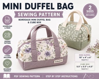 Symönster, Mini Duffelväska Symönster PDF | Kubväska Mönster | DIY Resväska | Nybörjarvänlig | Direktnedladdning