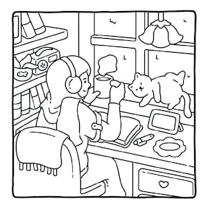 50 Cozy Coloring Books Bundle, 2000+ Coloring Pages PDF, Bold Easy Coloring Book, Cute Kawaii Coloring Pages,Printable Adult Coloring Bundle image 10