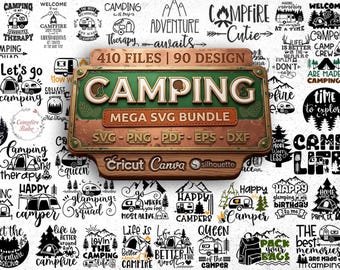 Campingfamilj SVG-paket, roliga campingtröjor, matchande semesterklippfiler