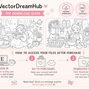 50 Cozy Coloring Books Bundle, 2000+ Coloring Pages PDF, Bold Easy Coloring Book, Cute Kawaii Coloring Pages,Printable Adult Coloring Bundle image 9
