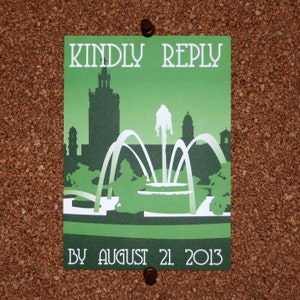 Archivo Digital / Invitación de Boda Kansas City Plaza / Invitar / Evento RSVP Tarjeta
