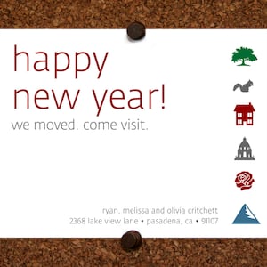 We hebben kaarten verplaatst. Californië. Pasadena. Los Angeles. Happy Holidays we verhuisden kom bezoek ansichtkaart. Aangepaste. Gepersonaliseerd (set van 10)