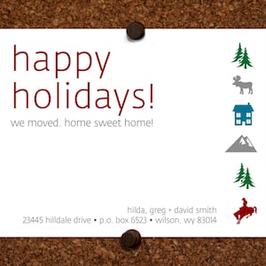 Karty We Moved. Wyoming. Kolorado. Utah. Idaho. Montana. Wesołych Świąt We Moved Come Visit Postcard. Niestandardowe. Spersonalizowane (zestaw 10)