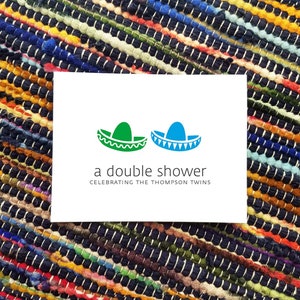 Sombrero Baby Dankeskarten. Triplet Babyparty Dankeskarten. Vielen Dank. Personalisiert. (10er Set)