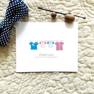 Zwillings-Baseball Dankeskarten. Baseball Jersey. Babyparty-Briefpapier. Baby Dankeschön. (10er Set)