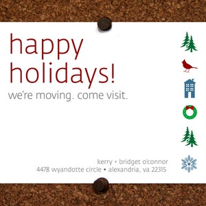 We hebben kaarten verplaatst. Virginia. Washington, DC. Happy Holidays we verhuisden kom bezoek ansichtkaart. Aangepaste. Gepersonaliseerd (set van 10)