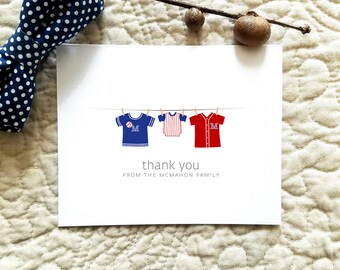 Digital Download / Custom Baseball Baby Twins Thank You Cards. Custom Twin Baby Shower Thank You Cards. Twin Baby Thank Yous. Personalized