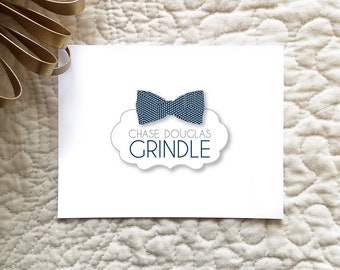 Digital Download / Custom Bow Tie Baby Twins Triplets Thank You Card Design. Baby Shower Stationery. Personalized.