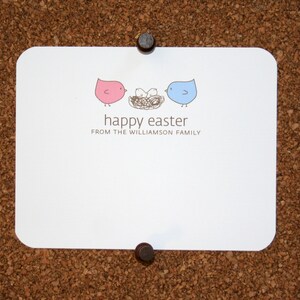 Aangepaste familie briefpapier. Vogels. Uilen. Vogels in nest. Baby shower Bedankkaarten. Baby dank yous. Gepersonaliseerd (set van 10)