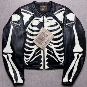 Vanson Skeleton Leather Jacket - Etsy