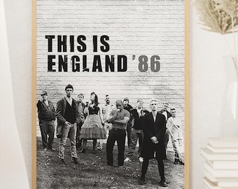 This is England '86 tv-serieposter, midcentury modern, vintage muurkunst, woondecoratie, digitale download