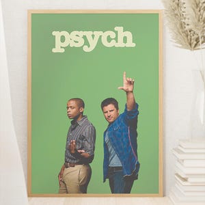 Psych Tv Series Poster, Midcentury Modern, Vintage Wall Art, Home Decor, Digital Download