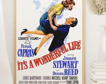 It's a Wonderful Life filmposter 1946, klassieke film, midcentury modern, vintage muurkunst, woondecoratie, digitale download