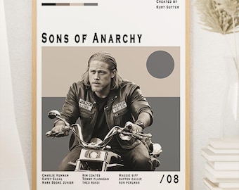 Sons of Anarchy tv-serie poster, Jax Teller, midcentury modern, vintage muurkunst, woondecoratie, digitale download