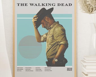 The Walking Dead tv-serie poster, zombiehorror, midcentury modern, vintage muurkunst, woondecoratie, digitale download