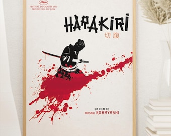 Filmposter Harakiri 1962, klassieke film, midcentury modern, vintage muurkunst, woondecoratie, digitale download