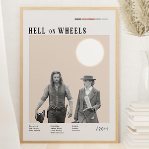 Hell on Wheels, Tv Series Poster, Tv Show, Midcentury Modern, Vintage Wall Art, Home Decor, Digital Download