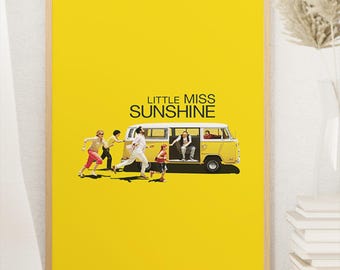 Little Miss Sunshine filmposter, midcentury modern, vintage muurkunst, woondecoratie, digitale download