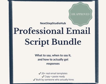 Professional Email Script Bundle | Job Search, Workplace Communication (PDF Download)
