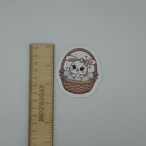 Cute Bunny in Easter Basket Vinyl Sticker