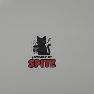 Black Cat Powered By Spite Sticker