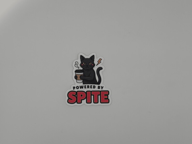 Black Cat Powered By Spite Sticker