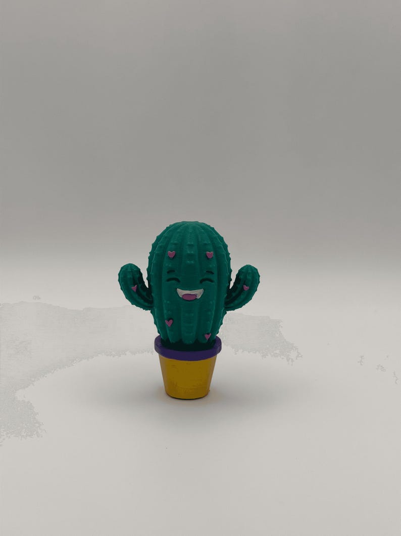 Cute Kawaii Cactus Figures 3D Printed Hand Painted Collection Mini Desk Decor