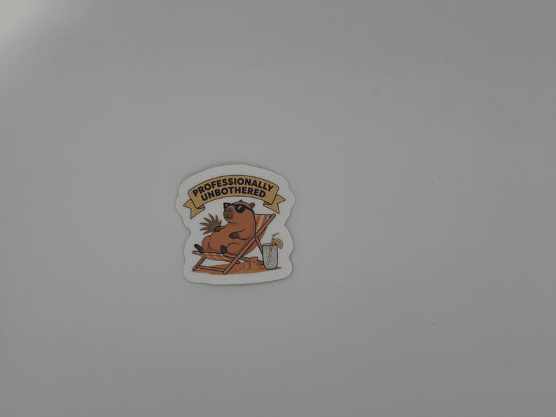 Professionally Unbothered Capybara Sticker