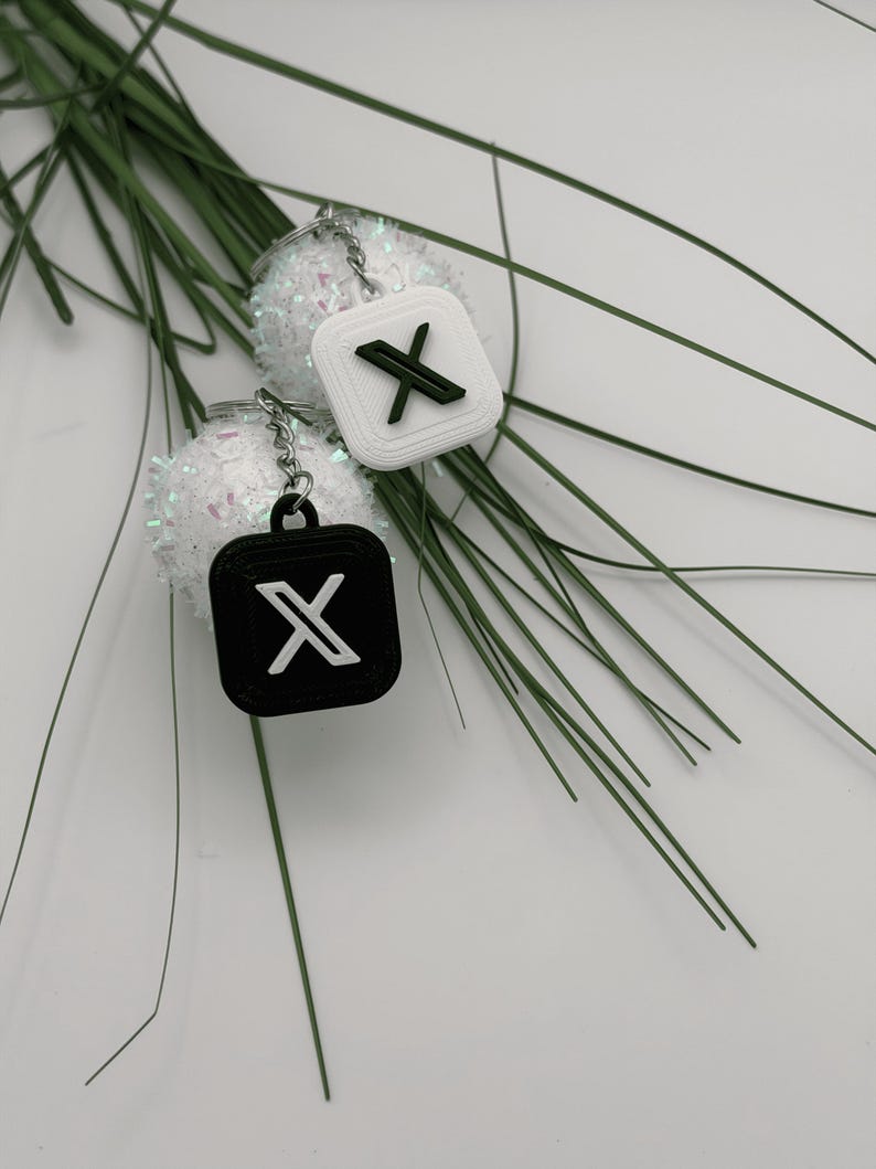 Custom X (Twitter) NFC Keychain 3D Printed