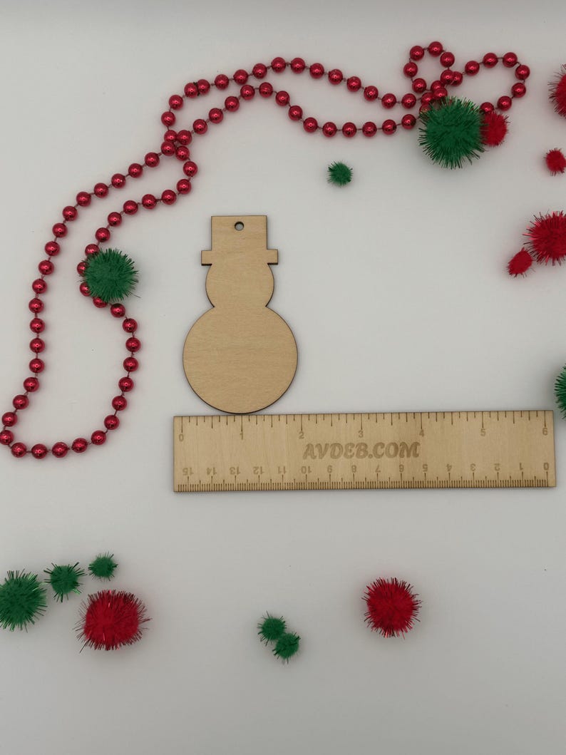 Unfinished Wood Snowman Ornaments, Christmas Craft, DIY Decor, Ornament Blanks