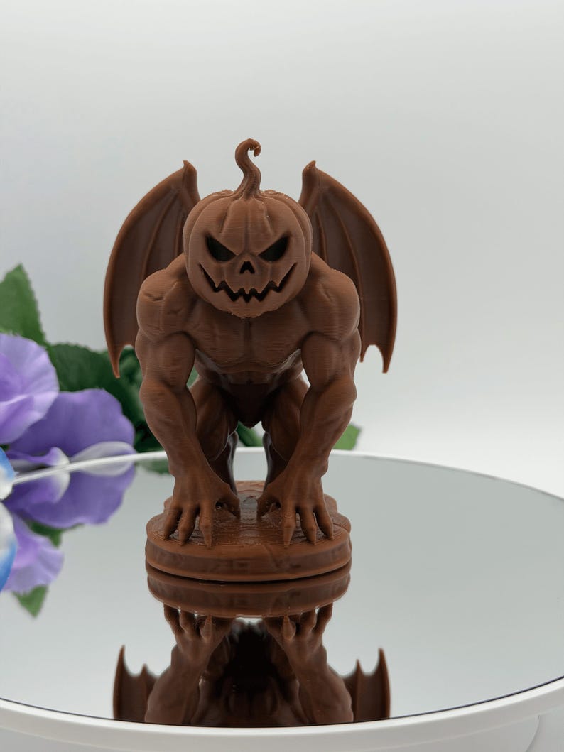 Pumpkin Gargoyle 3D Printed Halloween Statue