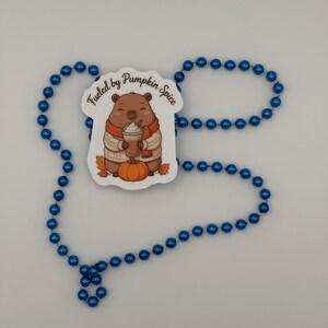 Pumpkin Spice Capybara Vinyl Sticker