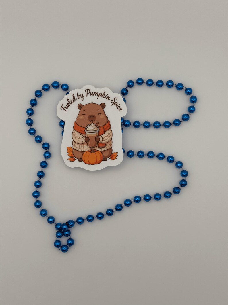 Pumpkin Spice Capybara Vinyl Sticker