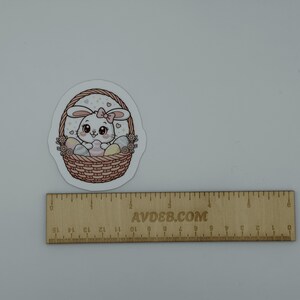 Cute Bunny in Easter Basket Vinyl Sticker