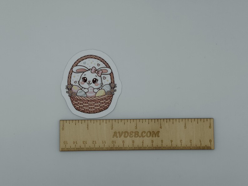 Cute Bunny in Easter Basket Vinyl Sticker