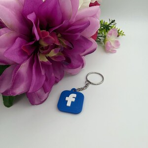 Facebook NFC Keychain 3D Printed Key Ring | Tech Accessory Gift