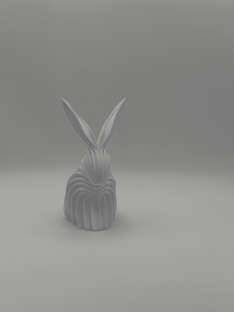 Modern Rabbit Art 3D Printed Sculpture