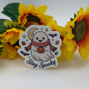 Cute Ghost Halloween Sticker Stay Spooky Decal