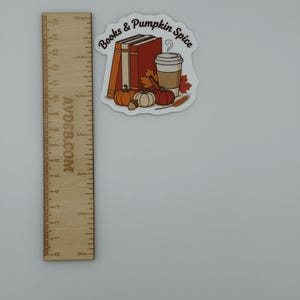 Books and Pumpkin Spice Vinyl Sticker
