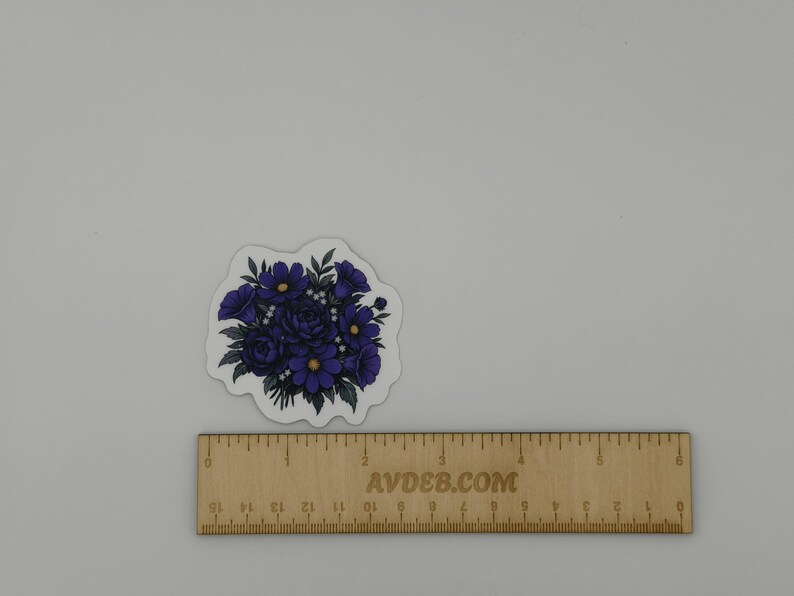 Purple Blue Floral Bouquet Sticker