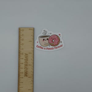 Cute Coffee and Donut Vinyl Sticker