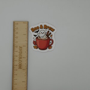 Boo and Brew Ghost Coffee Cup Sticker