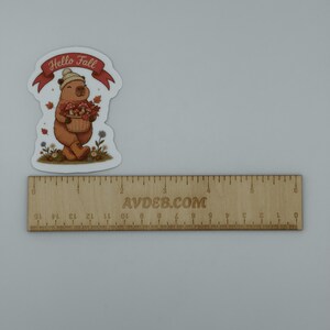Hello Fall Capybara Vinyl Sticker