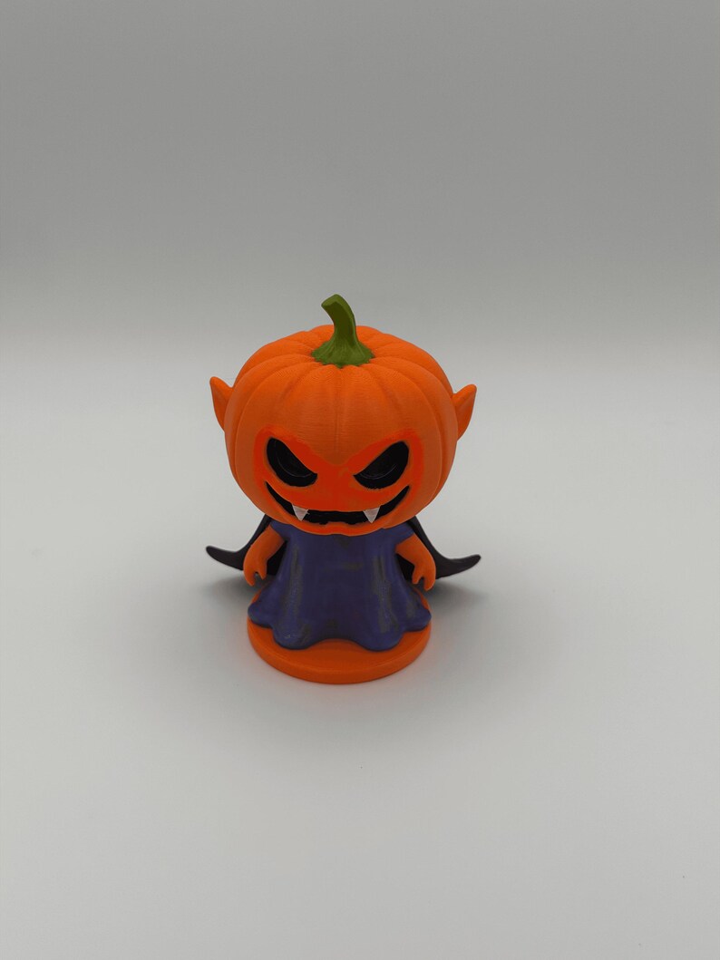 Pumpkin Vampire Figurine Halloween 3D Printed Decor