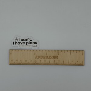 Funny Introvert Quote Vinyl Sticker I Can't Have Plans