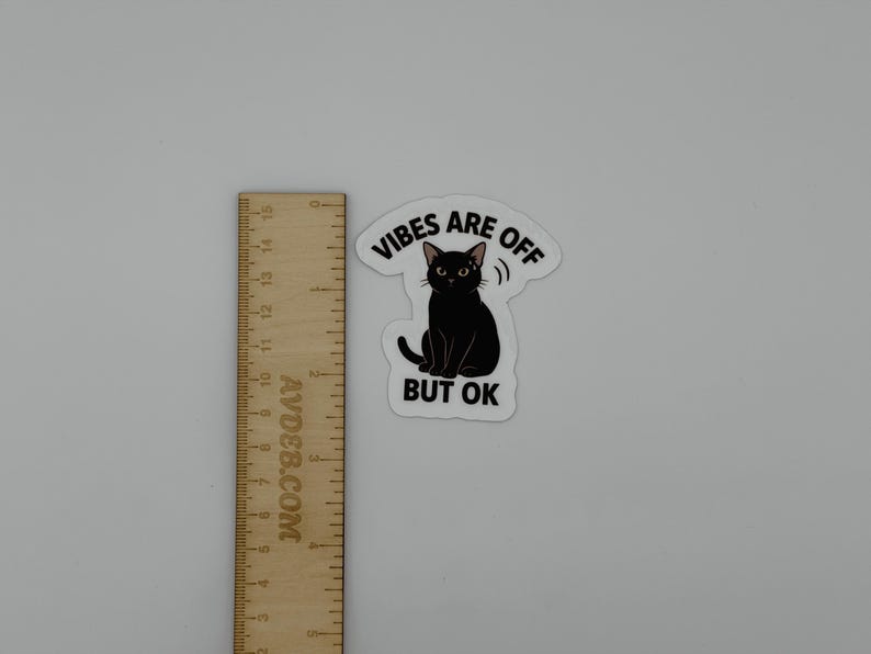 Black Cat Vibes Are Off Vinyl Sticker - Sarcastic Funny Cat