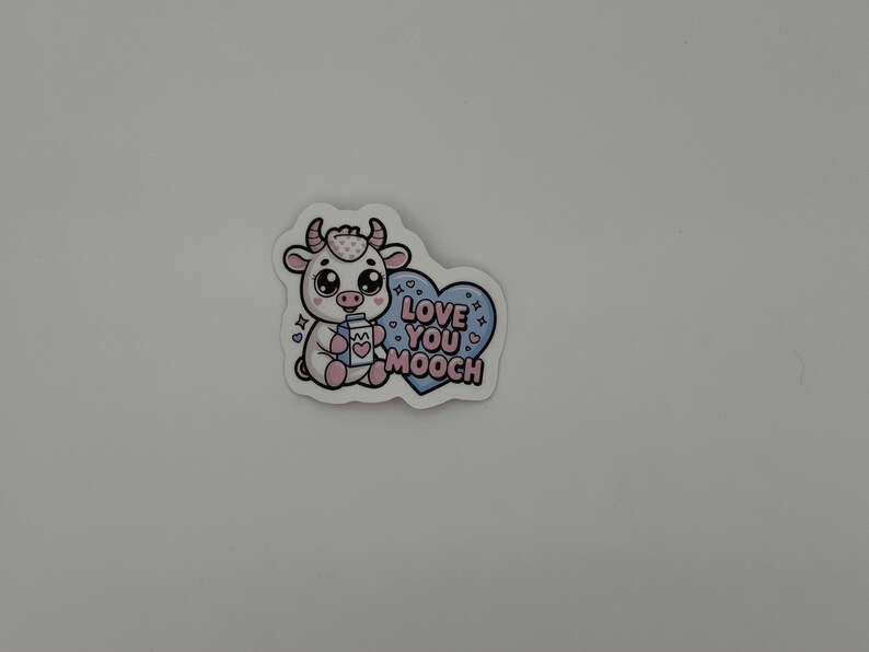 Cute Love You Mooch Cow Vinyl Sticker