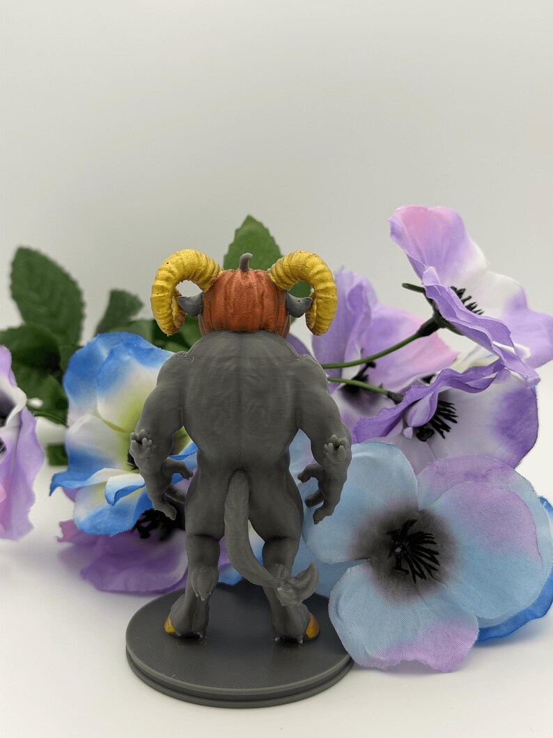 Horned Pumpkin Demon – 3D Printed Halloween Statue