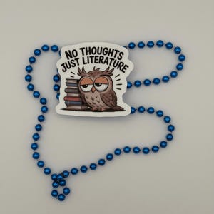 Funny Owl and Books Literature Vinyl Sticker
